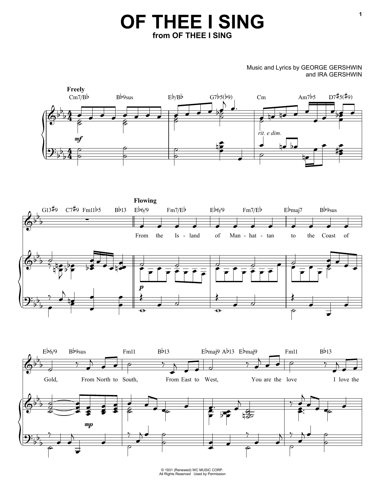George Gershwin Of Thee I Sing [Jazz version] (arr. Brent Edstrom) Sheet Music Notes & Chords for Piano Solo - Download or Print PDF