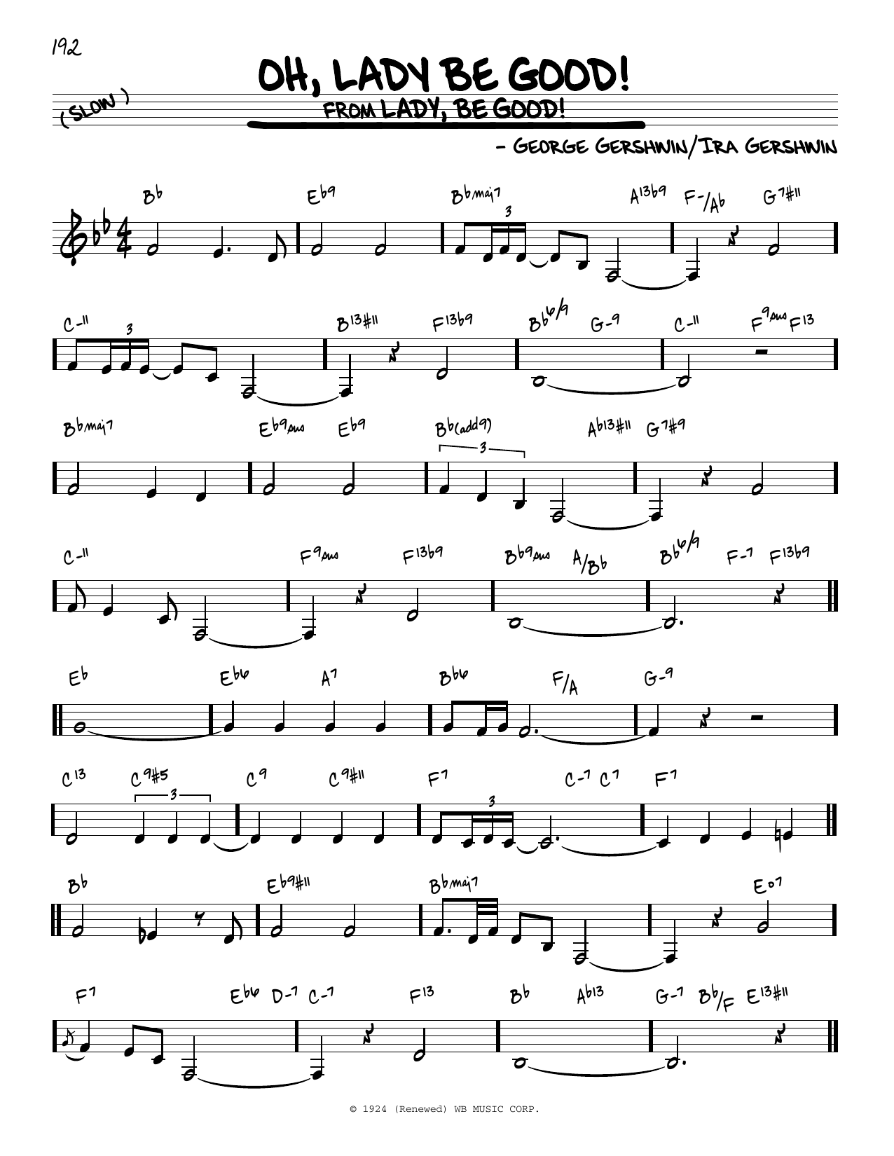 George Gershwin Oh, Lady Be Good! Sheet Music Notes & Chords for Easy Piano - Download or Print PDF