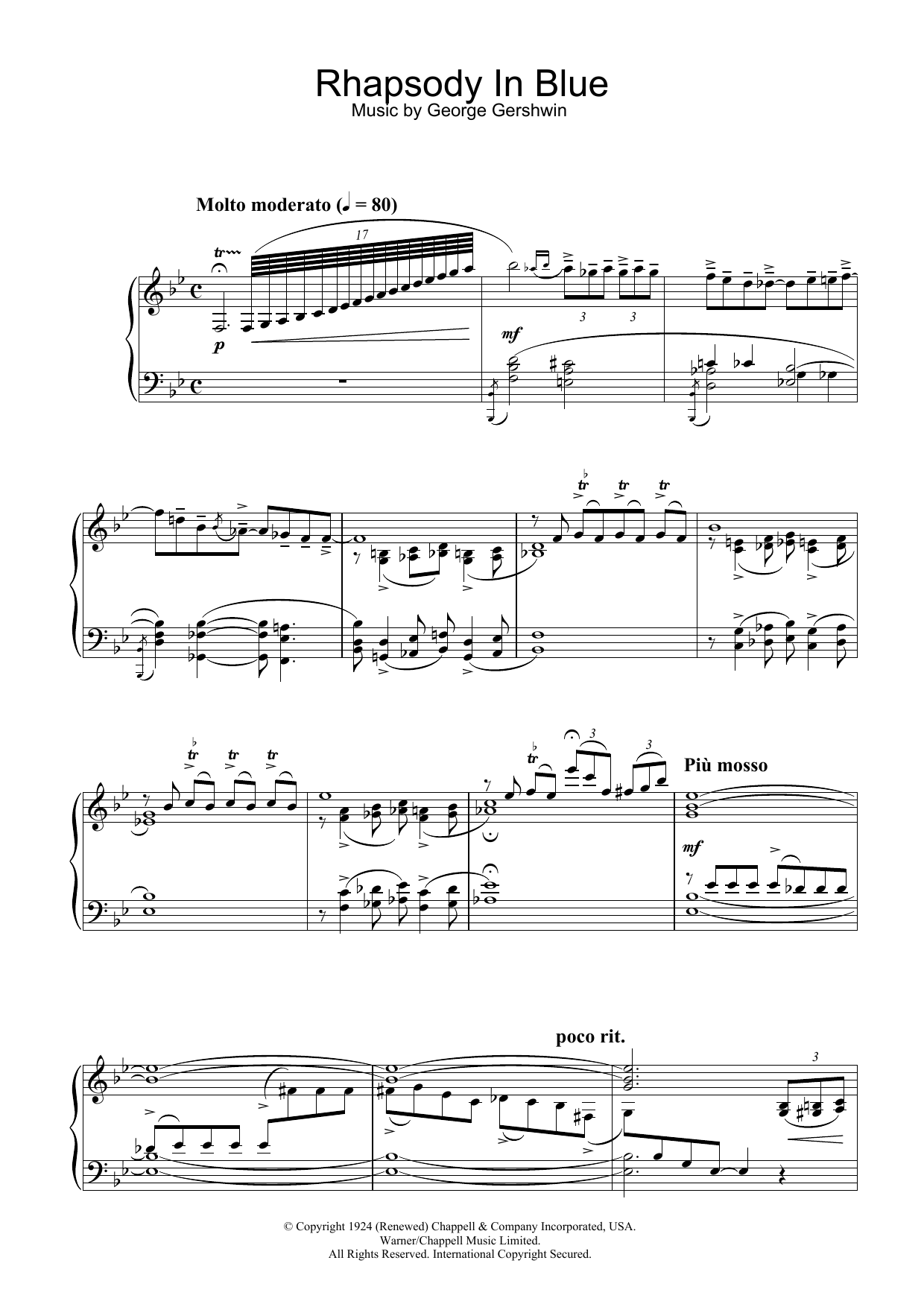 George Gershwin Rhapsody In Blue Sheet Music Notes & Chords for Super Easy Piano - Download or Print PDF