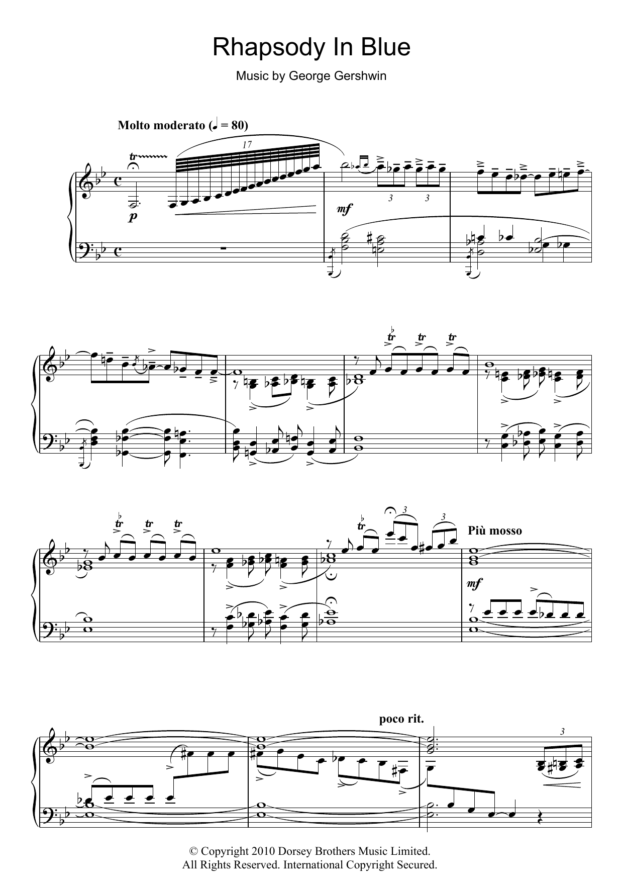 George Gershwin Rhapsody In Blue (Themes) Sheet Music Notes & Chords for Trumpet and Piano - Download or Print PDF