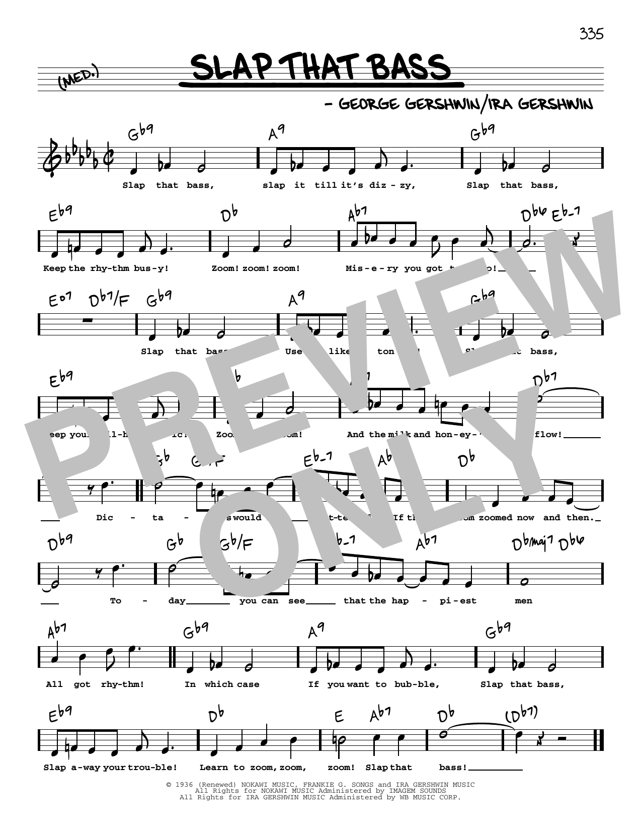 George Gershwin Slap That Bass (High Voice) Sheet Music Notes & Chords for Real Book – Melody, Lyrics & Chords - Download or Print PDF