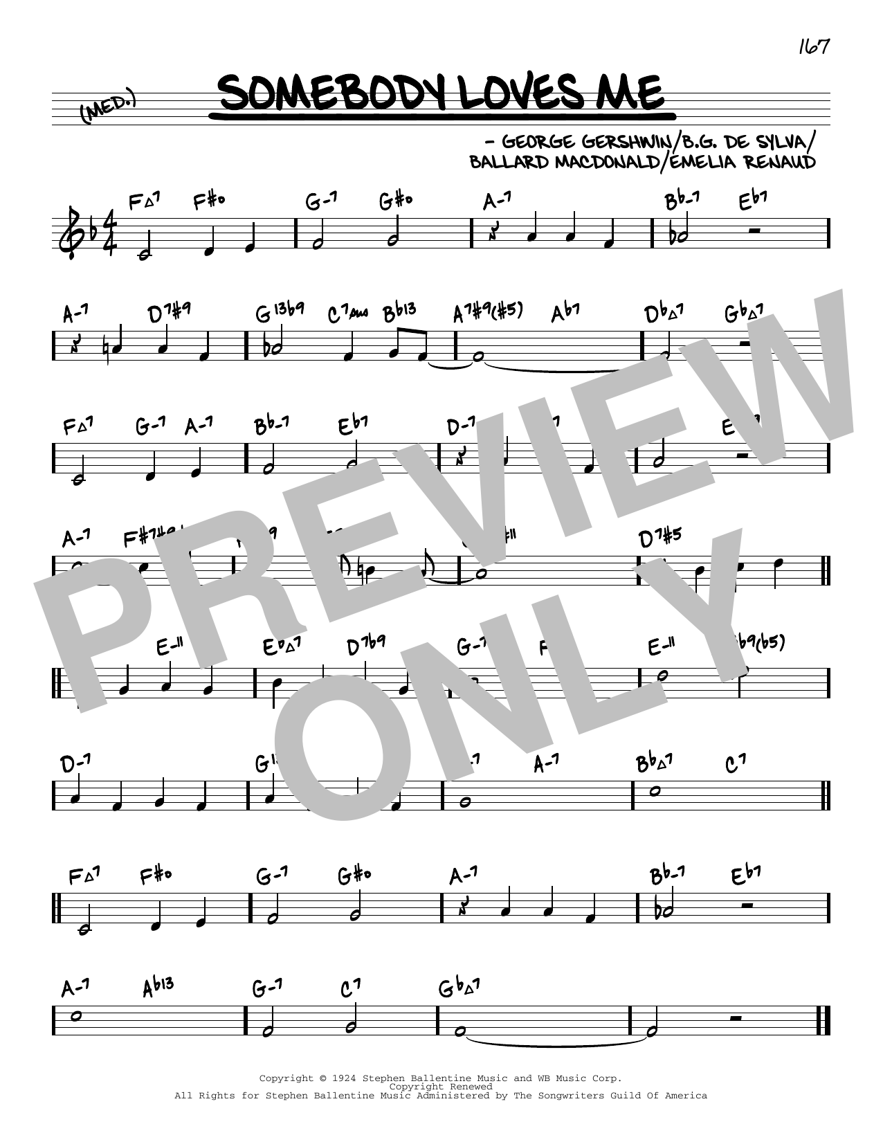 George Gershwin Somebody Loves Me (arr. David Hazeltine) Sheet Music Notes & Chords for Real Book – Enhanced Chords - Download or Print PDF