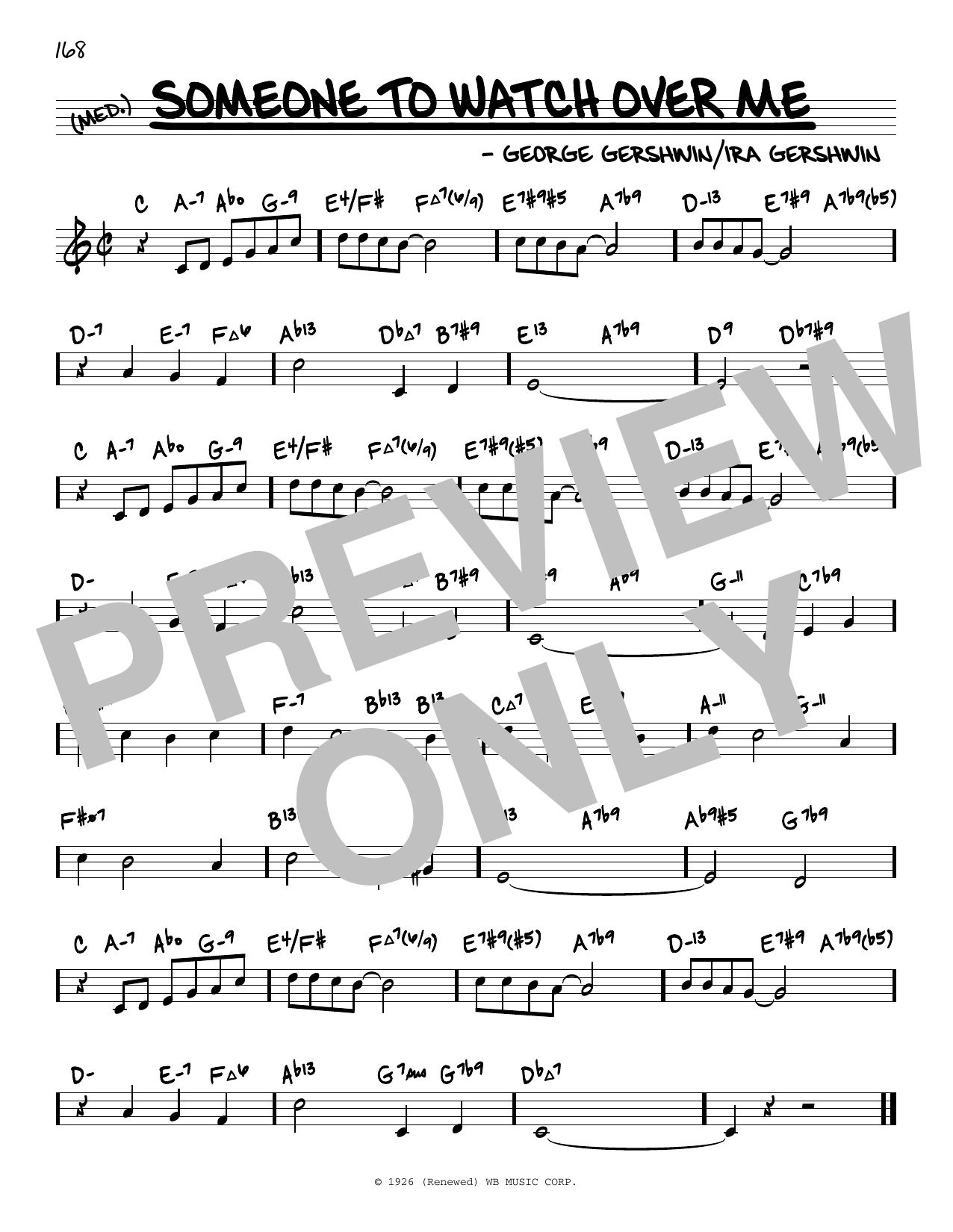 George Gershwin Someone To Watch Over Me (arr. David Hazeltine) Sheet Music Notes & Chords for Real Book – Enhanced Chords - Download or Print PDF