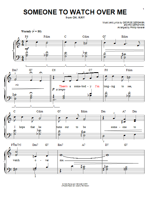 Phillip Keveren Someone To Watch Over Me Sheet Music Notes & Chords for Piano - Download or Print PDF