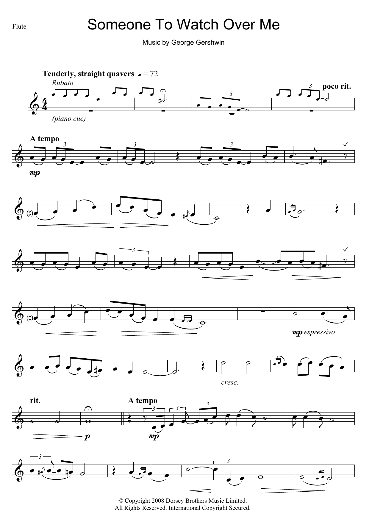 George Gershwin Someone To Watch Over Me Sheet Music Notes & Chords for Alto Sax Solo - Download or Print PDF
