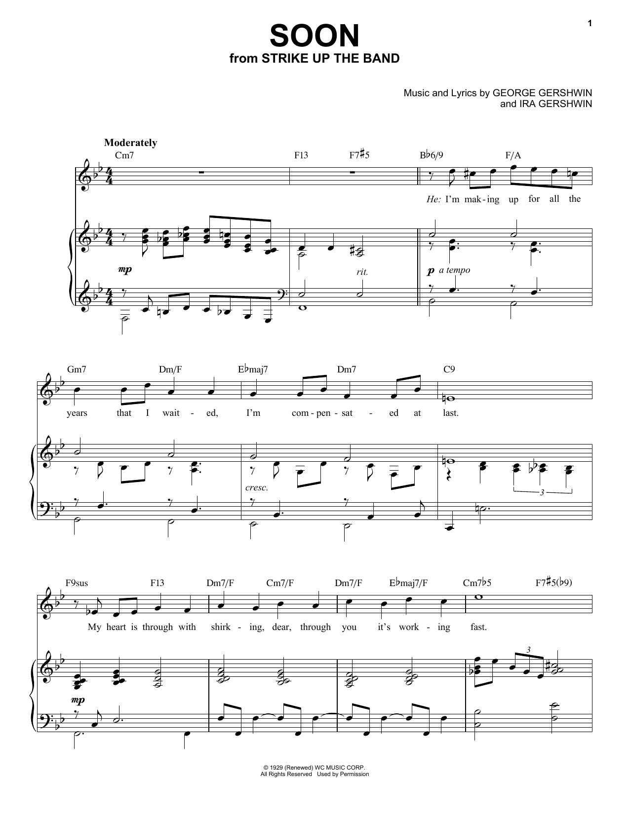 George Gershwin Soon [Jazz version] (arr. Brent Edstrom) Sheet Music Notes & Chords for Piano & Vocal - Download or Print PDF