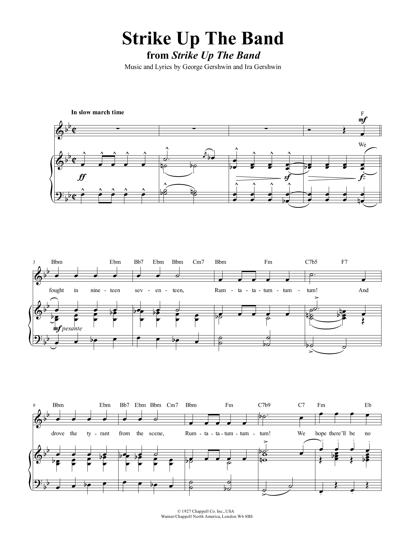 George Gershwin Strike Up The Band Sheet Music Notes & Chords for Easy Piano - Download or Print PDF