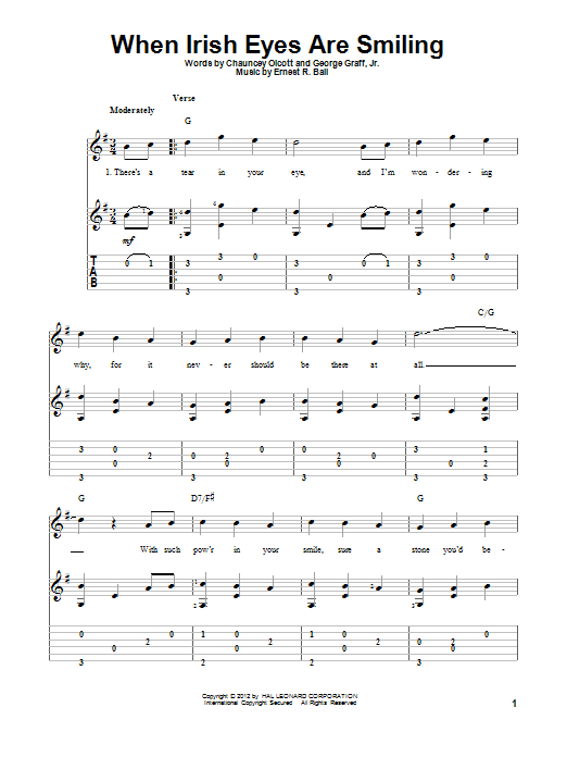 George Graff Jr. When Irish Eyes Are Smiling Sheet Music Notes & Chords for Ukulele - Download or Print PDF