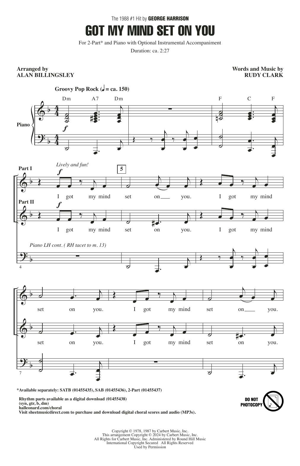 George Harrison Got My Mind Set On You (arr. Alan Billingsley) Sheet Music Notes & Chords for SAB Choir - Download or Print PDF