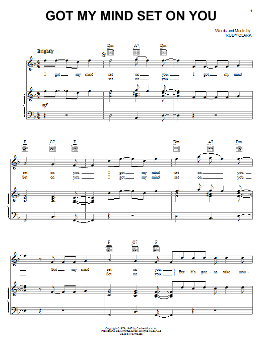 George Harrison Got My Mind Set On You Sheet Music Notes & Chords for Melody Line, Lyrics & Chords - Download or Print PDF