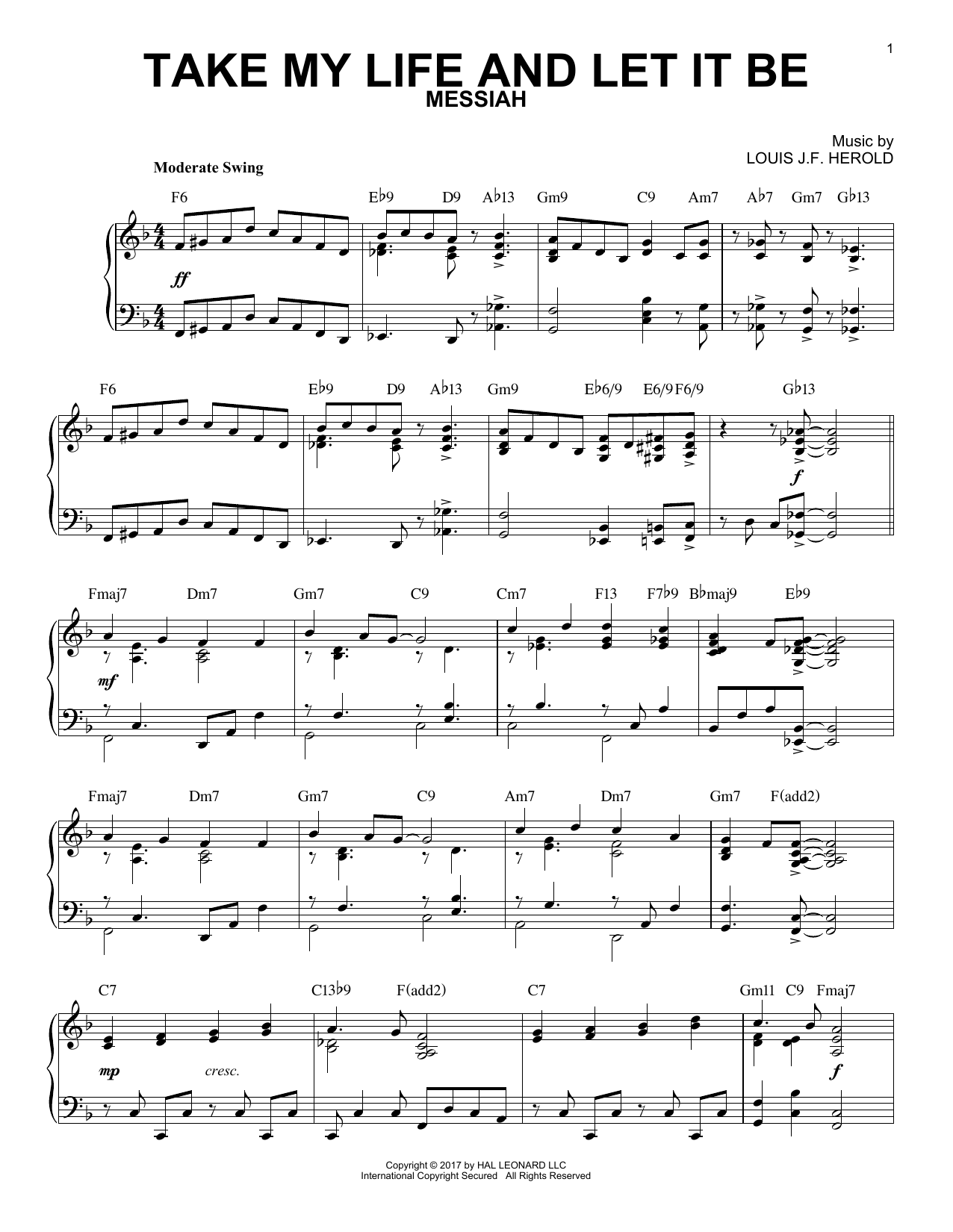 George Kingsley Take My Life And Let It Be [Jazz version] Sheet Music Notes & Chords for Piano - Download or Print PDF