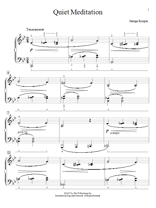 George Kiorpes Quiet Meditation Sheet Music Notes & Chords for Educational Piano - Download or Print PDF