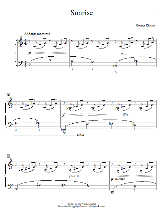 George Kiorpes Sunrise Sheet Music Notes & Chords for Educational Piano - Download or Print PDF