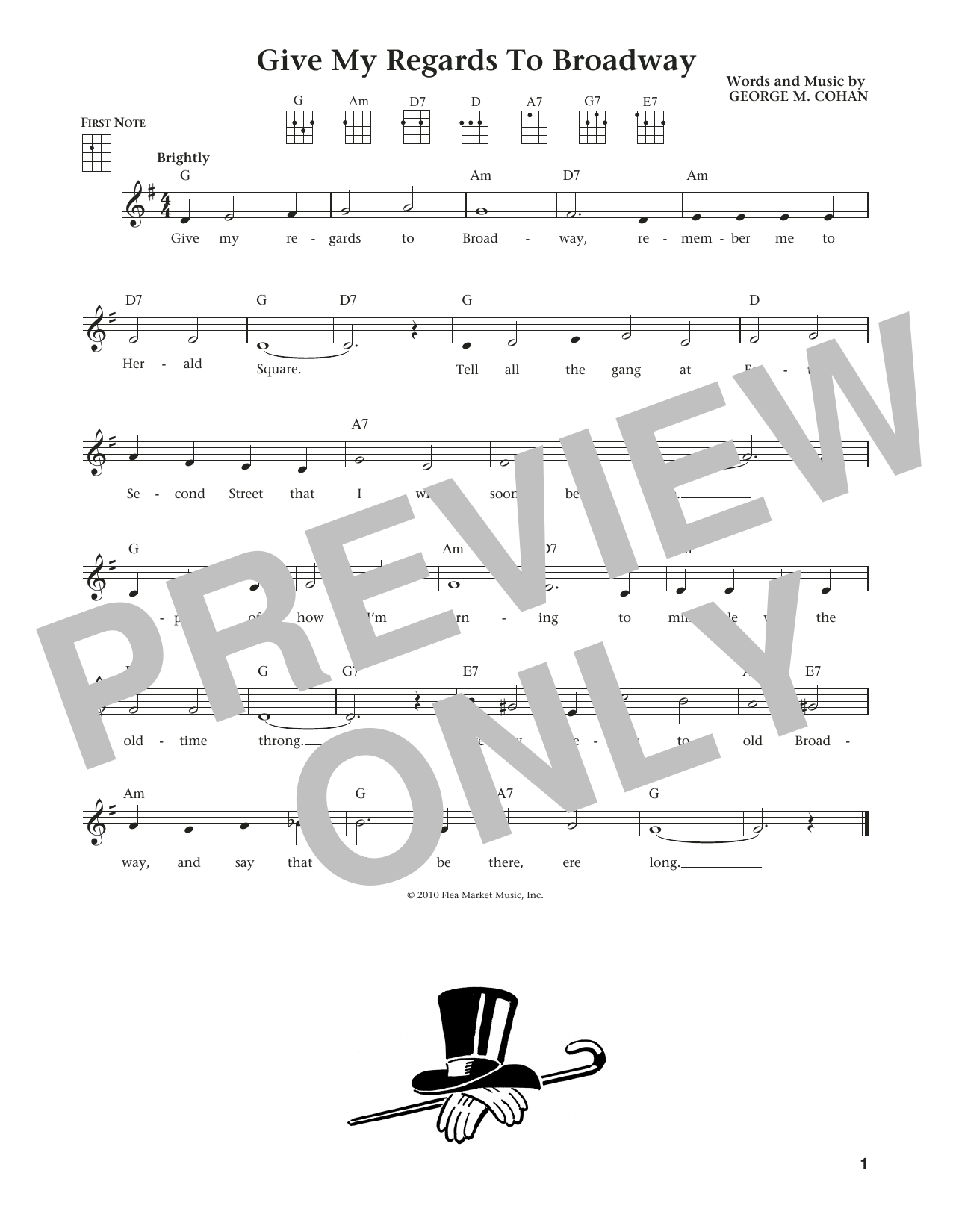 George M. Cohan Give My Regards To Broadway (from The Daily Ukulele) (arr. Liz and Jim Beloff) Sheet Music Notes & Chords for Ukulele - Download or Print PDF