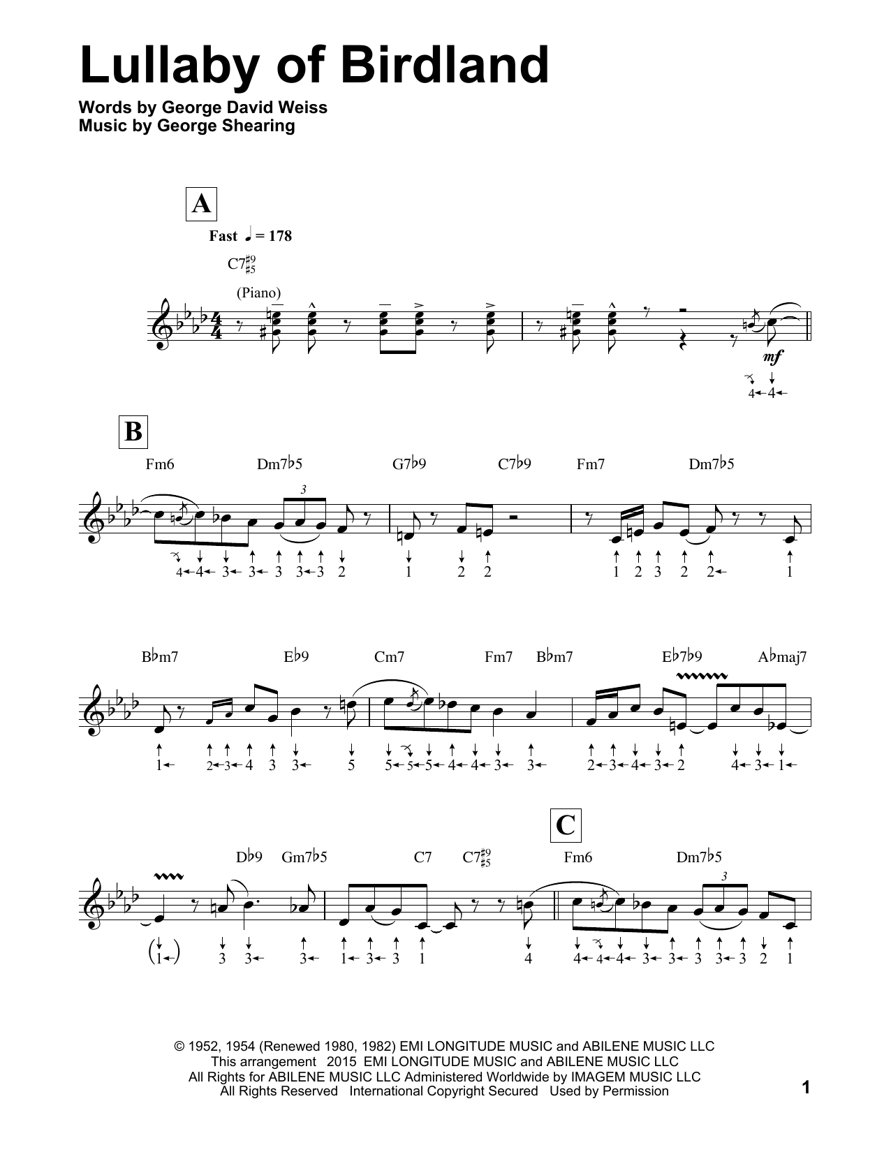 George Shearing Lullaby Of Birdland (arr. Will Galison) Sheet Music Notes & Chords for Harmonica - Download or Print PDF