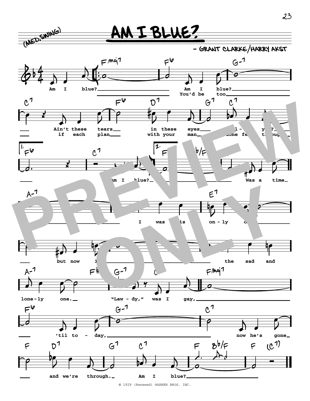 George Strait Am I Blue? (High Voice) Sheet Music Notes & Chords for Real Book – Melody, Lyrics & Chords - Download or Print PDF