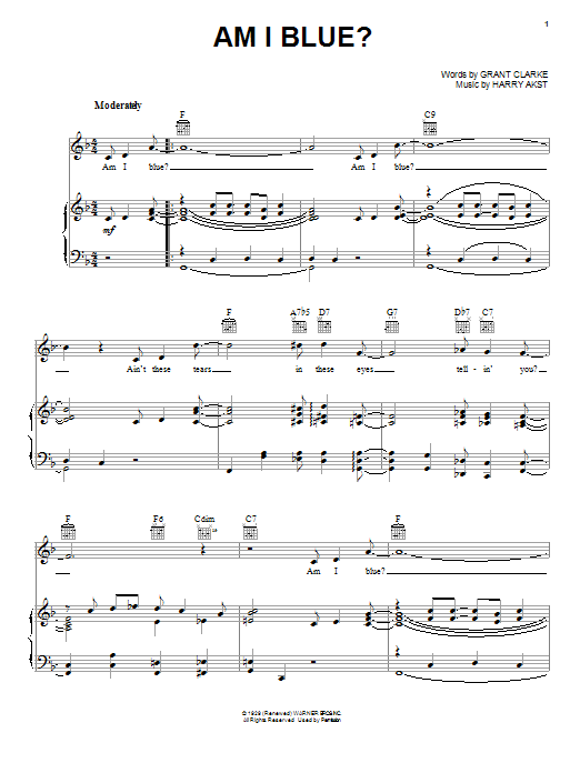 George Strait Am I Blue? Sheet Music Notes & Chords for Piano, Vocal & Guitar (Right-Hand Melody) - Download or Print PDF