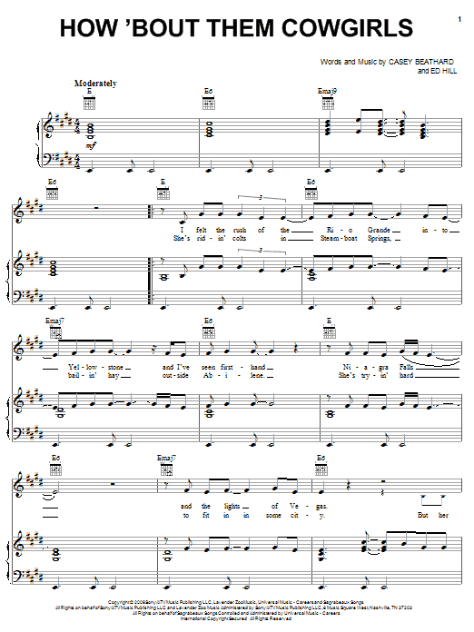 George Strait How 'Bout Them Cowgirls Sheet Music Notes & Chords for Piano, Vocal & Guitar (Right-Hand Melody) - Download or Print PDF