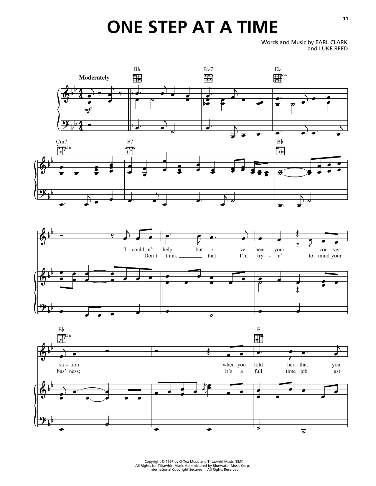 George Strait One Step At A Time Sheet Music Notes & Chords for Piano, Vocal & Guitar Chords (Right-Hand Melody) - Download or Print PDF