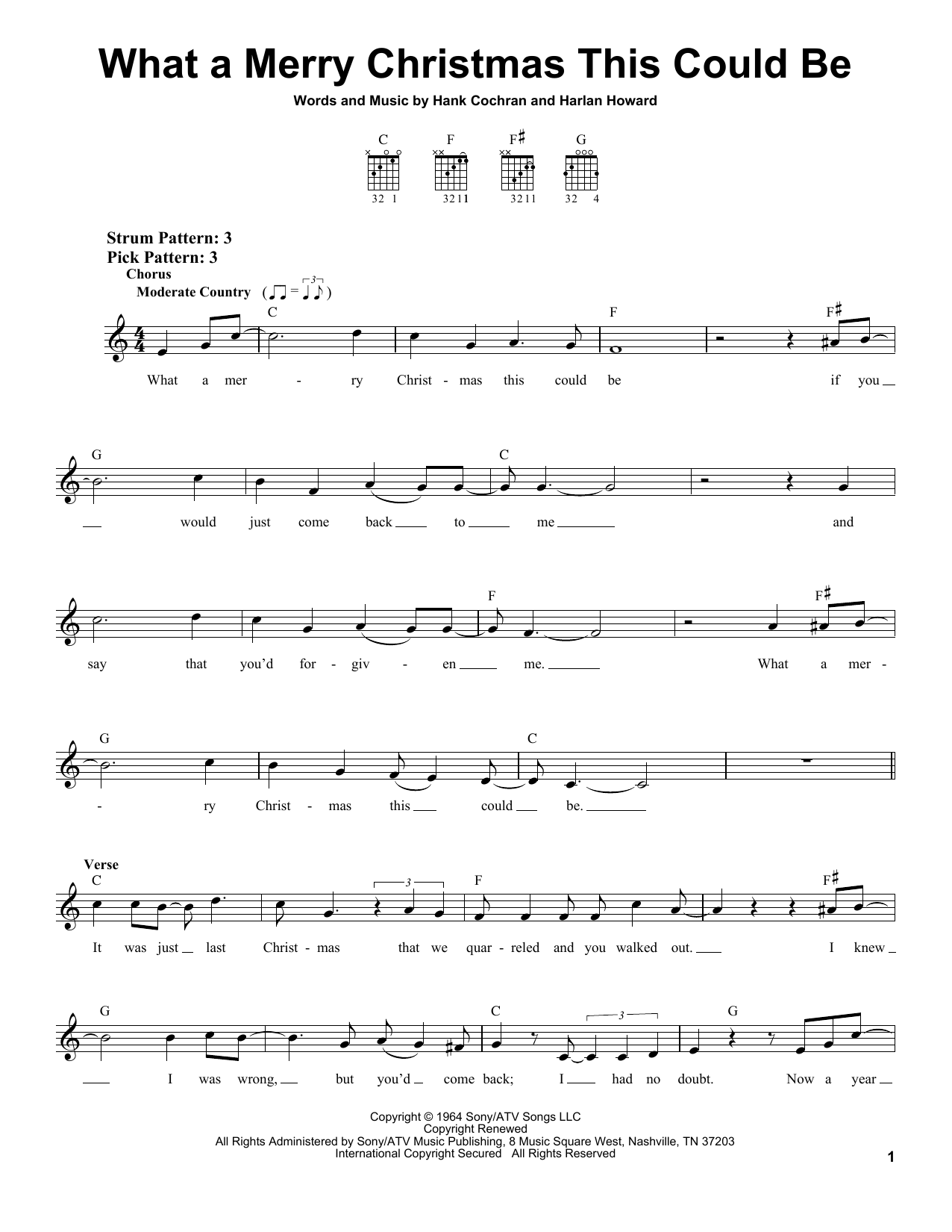 Hank Cochran What A Merry Christmas This Could Be Sheet Music Notes & Chords for Easy Guitar - Download or Print PDF