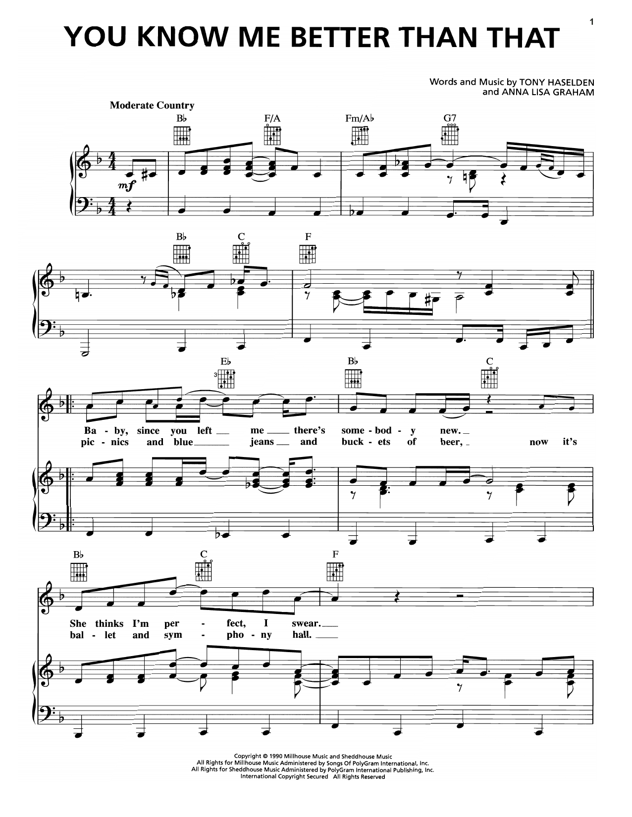 George Strait You Know Me Better Than That Sheet Music Notes & Chords for Easy Guitar - Download or Print PDF