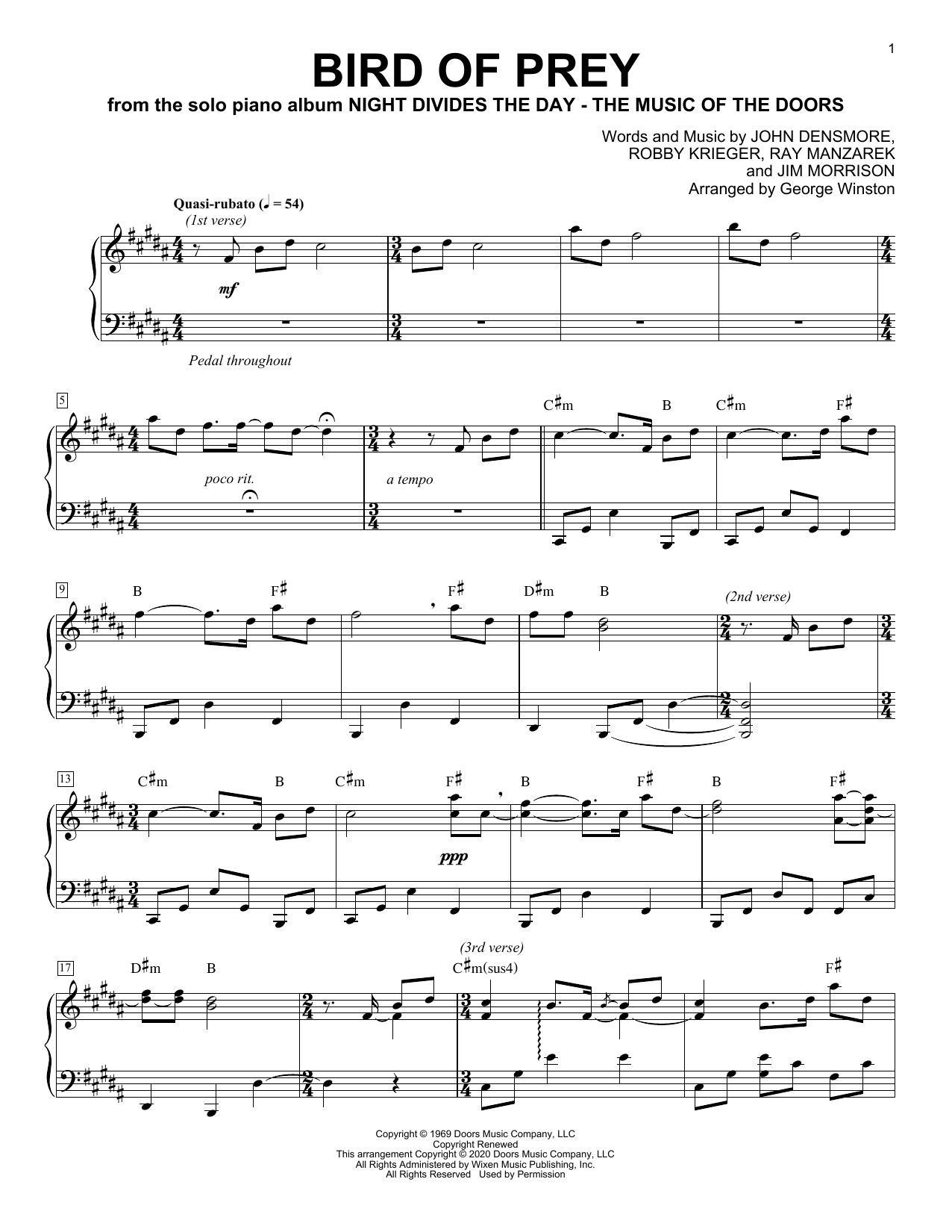 George Winston Bird Of Prey Sheet Music Notes & Chords for Piano Solo - Download or Print PDF