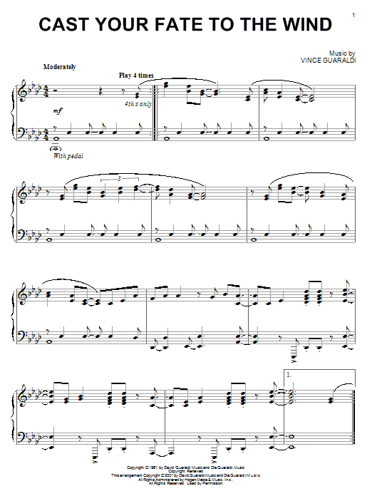 George Winston Cast Your Fate To The Wind Sheet Music Notes & Chords for Piano Solo - Download or Print PDF