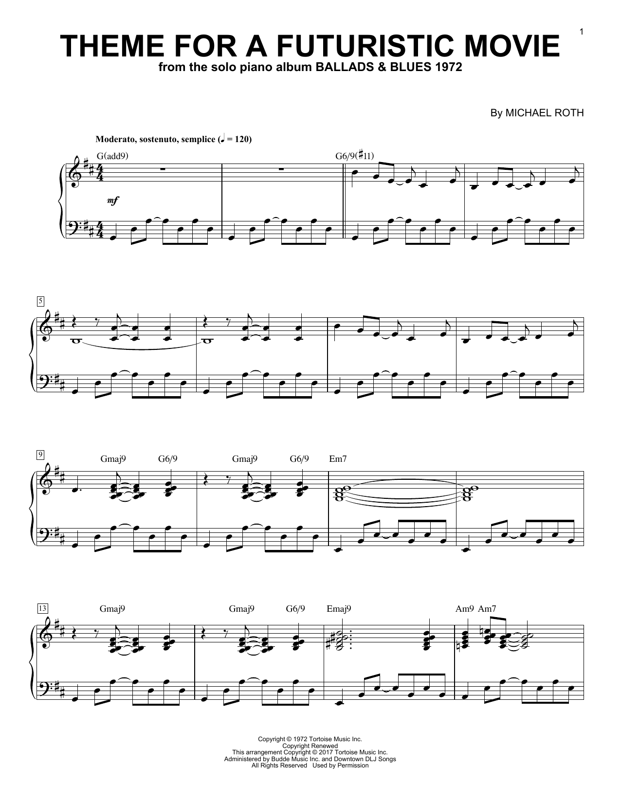 George Winston Theme For A Futuristic Movie Sheet Music Notes & Chords for Piano - Download or Print PDF