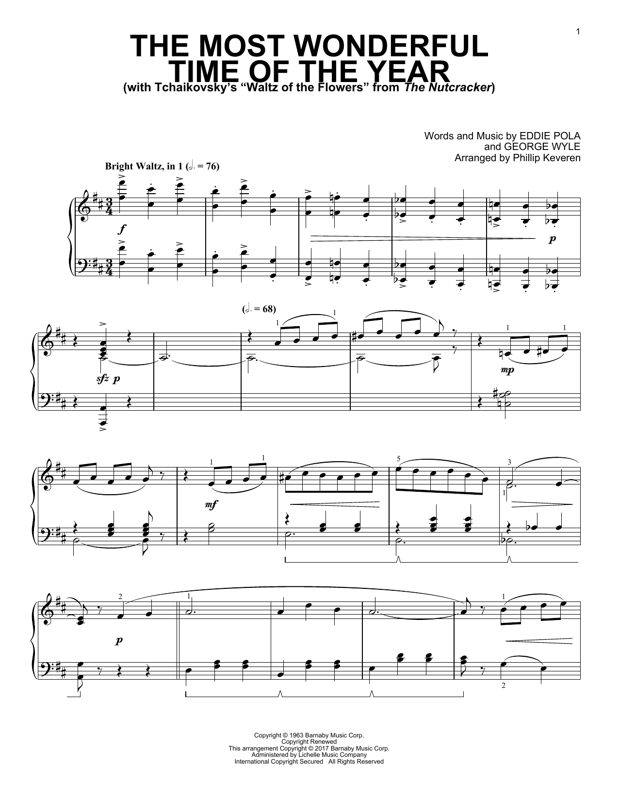 George Wyle The Most Wonderful Time Of The Year [Classical version] (arr. Phillip Keveren) Sheet Music Notes & Chords for Piano - Download or Print PDF