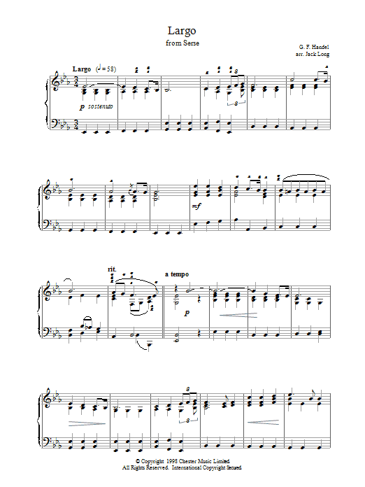 Largo (from Xerxes) sheet music
