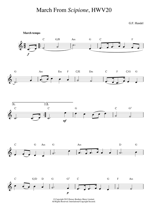 March From Scipione sheet music