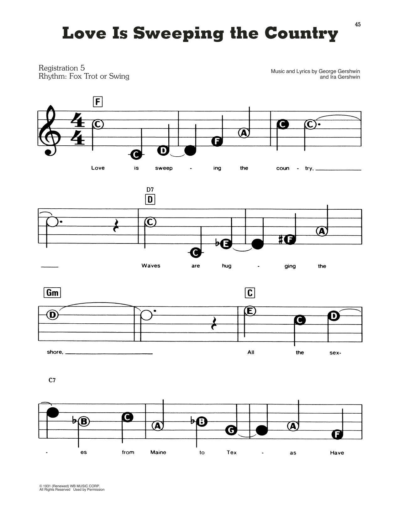 Love Is Sweeping The Country sheet music