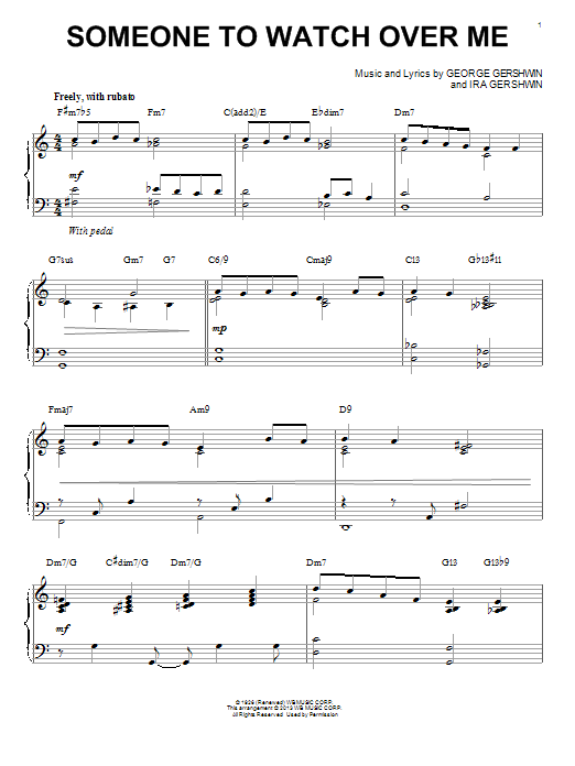 George Gershwin Someone To Watch Over Me Jazz Version Arr Brent Edstrom Sheet Music Download Pdf Score 99175