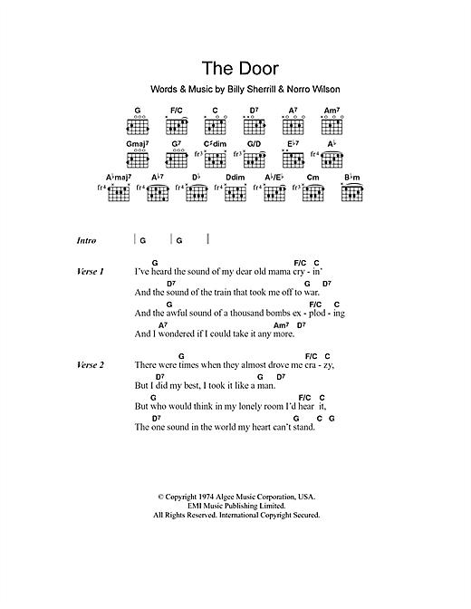 George Jones The Door Sheet Music Notes & Chords for Lyrics & Chords - Download or Print PDF