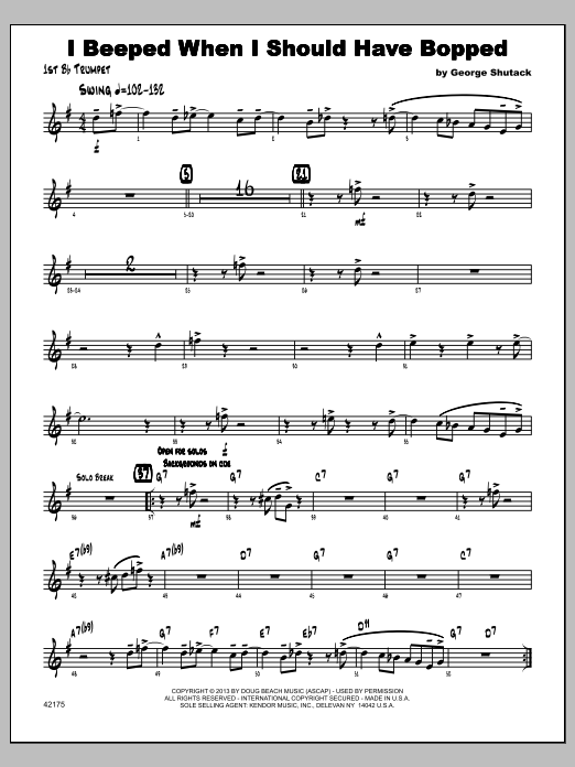 I Beeped When I Should Have Bopped - 1st Bb Trumpet sheet music
