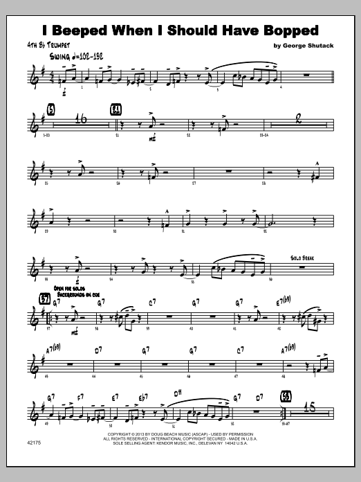 I Beeped When I Should Have Bopped - 4th Bb Trumpet sheet music