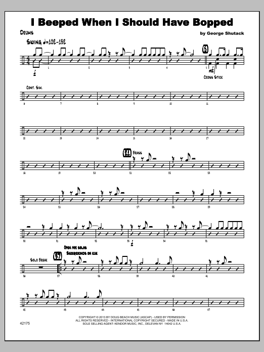 I Beeped When I Should Have Bopped - Drums sheet music