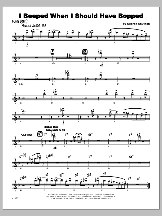 I Beeped When I Should Have Bopped - Flute sheet music
