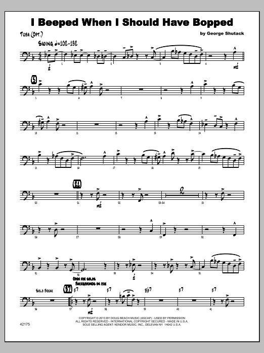 I Beeped When I Should Have Bopped - Tuba sheet music