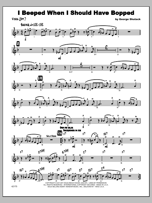 I Beeped When I Should Have Bopped - Vibes sheet music