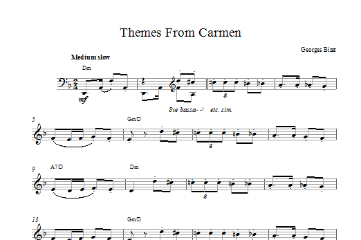 Georges Bizet Habanera (from Carmen) sheet music notes and chords. Download Printable PDF.