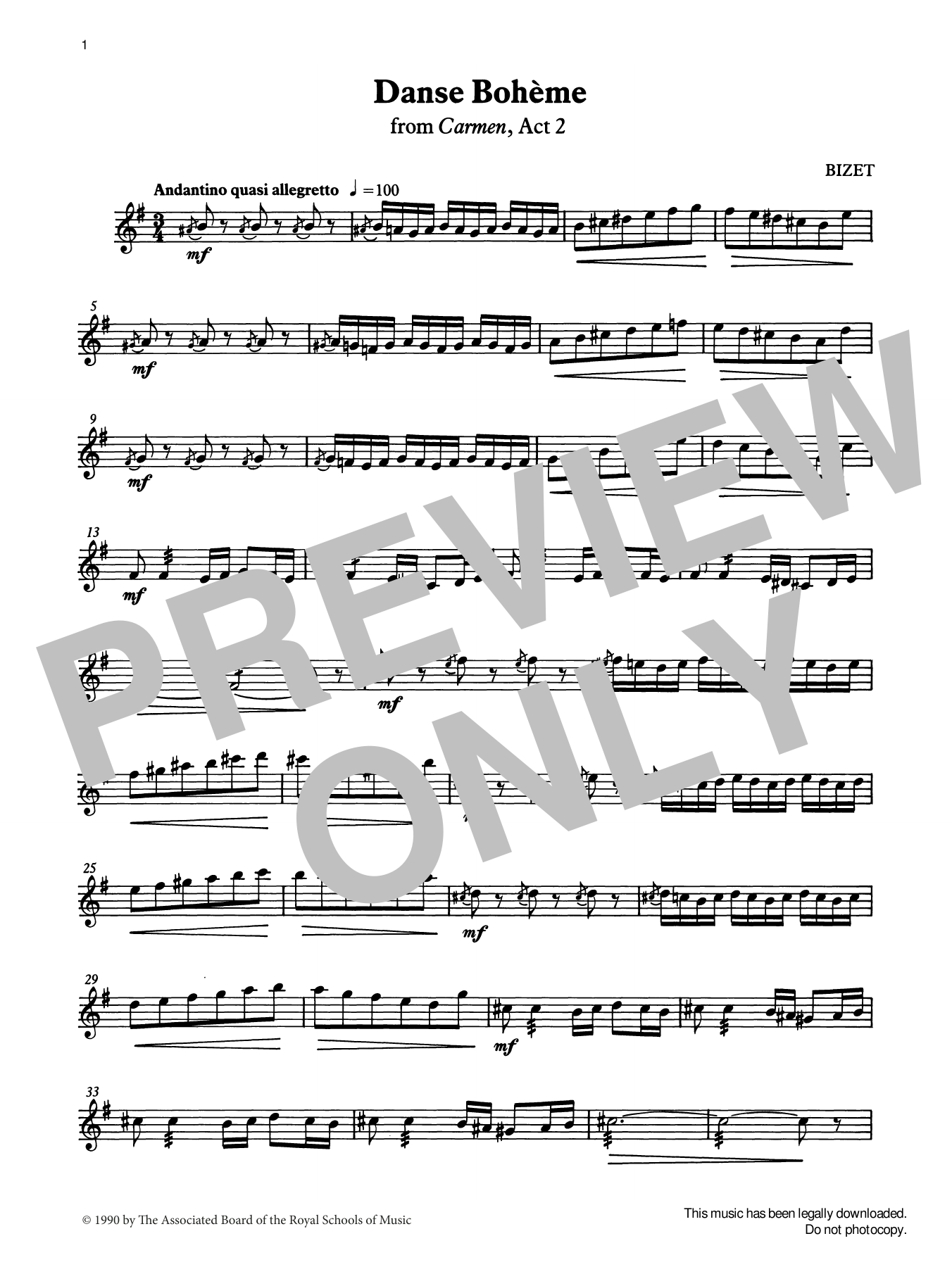 Georges Bizet Danse Bohème from Graded Music for Tuned Percussion, Book IV Sheet Music Notes & Chords for Percussion Solo - Download or Print PDF