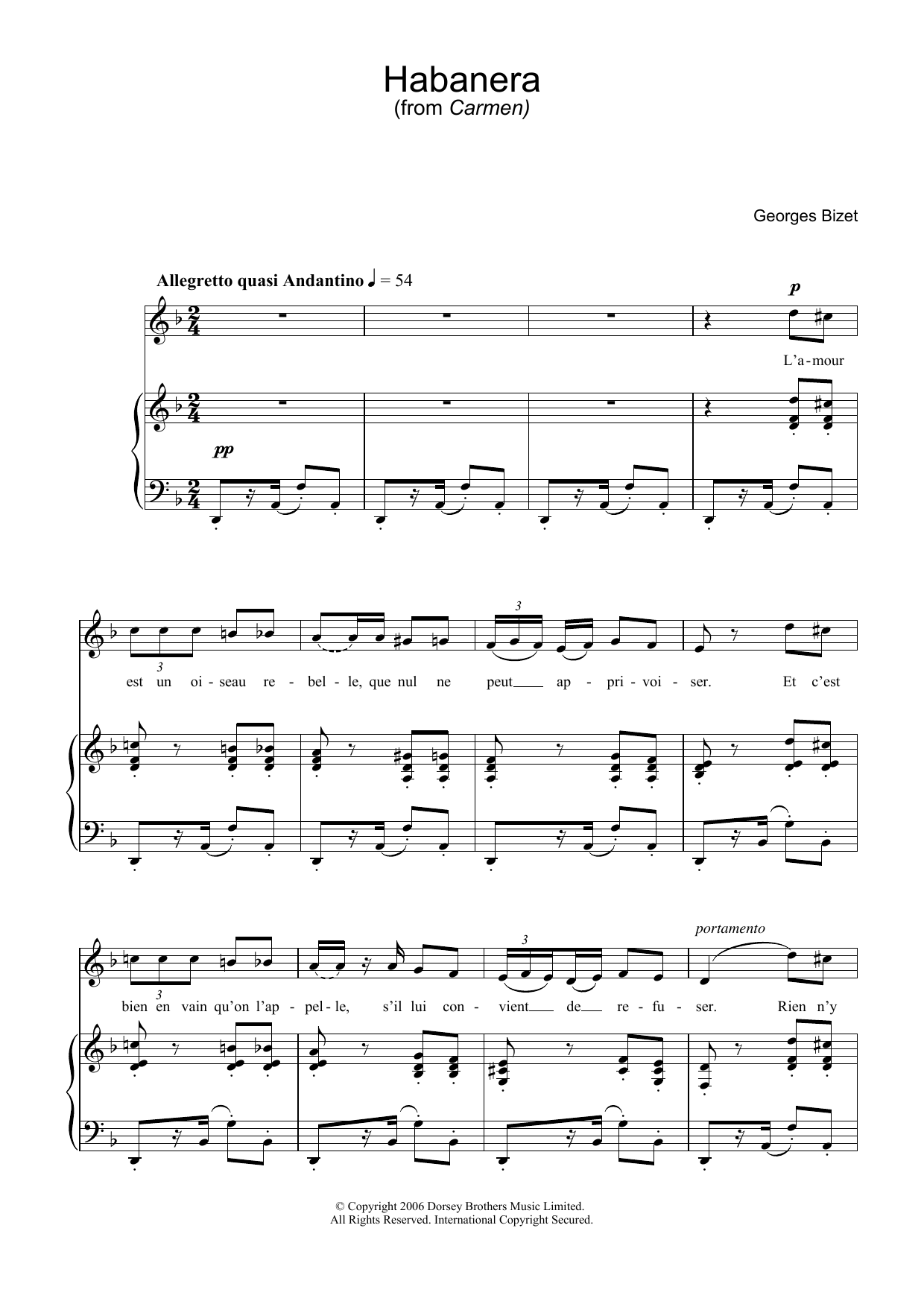 Georges Bizet Habanera (from Carmen) Sheet Music Notes & Chords for Flute - Download or Print PDF
