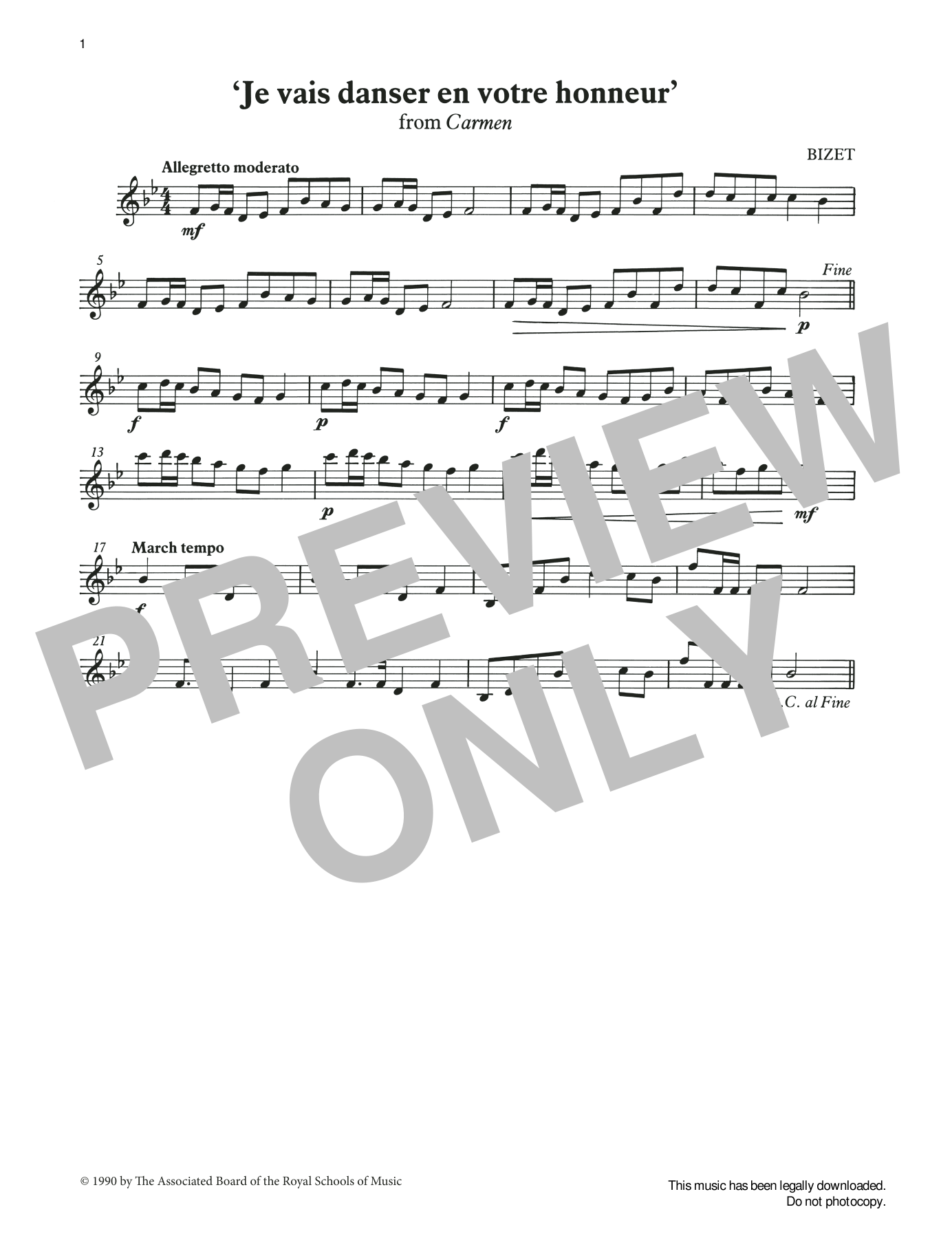 Georges Bizet Je vais danser en votre honneur from Graded Music for Tuned Percussion, Book I Sheet Music Notes & Chords for Percussion Solo - Download or Print PDF