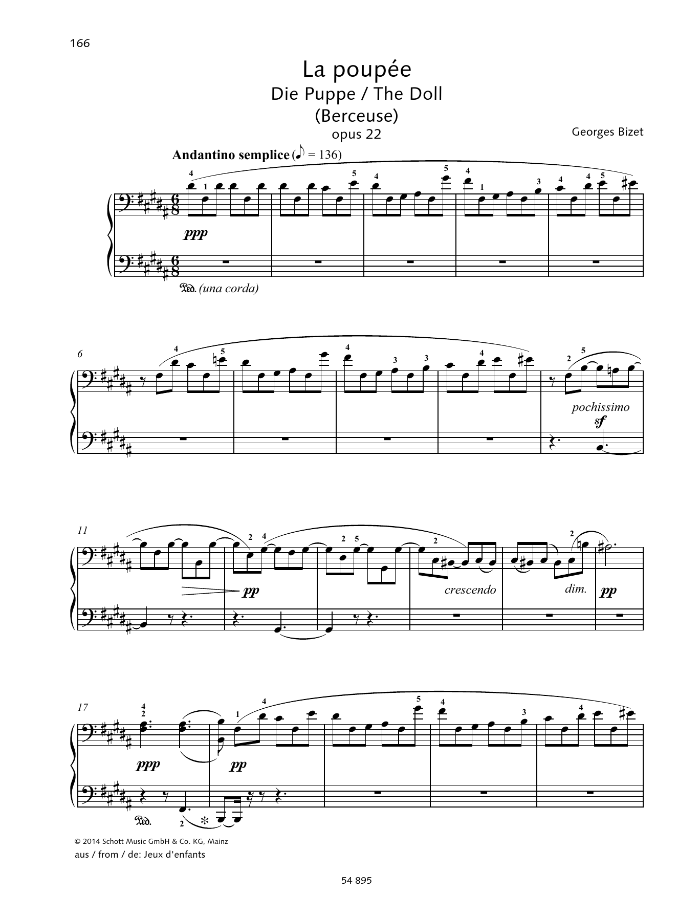 Georges Bizet The Doll Sheet Music Notes & Chords for Piano Duet - Download or Print PDF