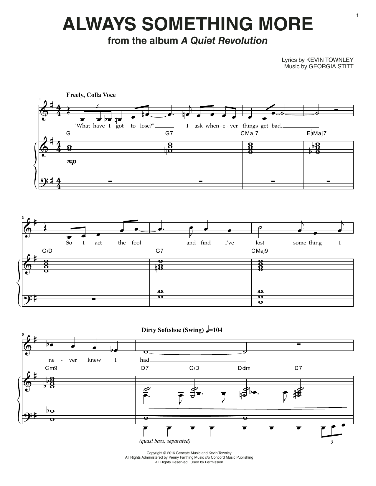 Georgia Stitt Always Something More Sheet Music Notes & Chords for Piano & Vocal - Download or Print PDF