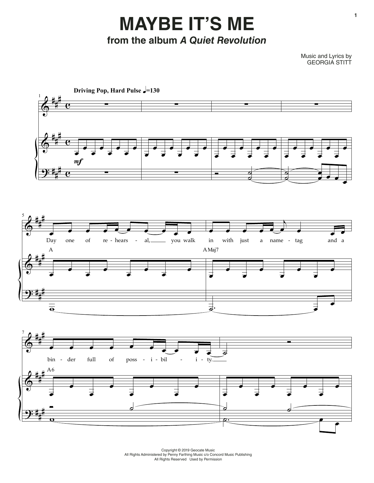 Georgia Stitt Maybe It's Me Sheet Music Notes & Chords for Piano & Vocal - Download or Print PDF