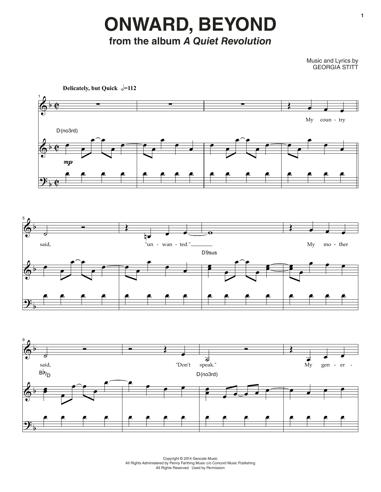 Georgia Stitt Onward, Beyond Sheet Music Notes & Chords for Piano & Vocal - Download or Print PDF