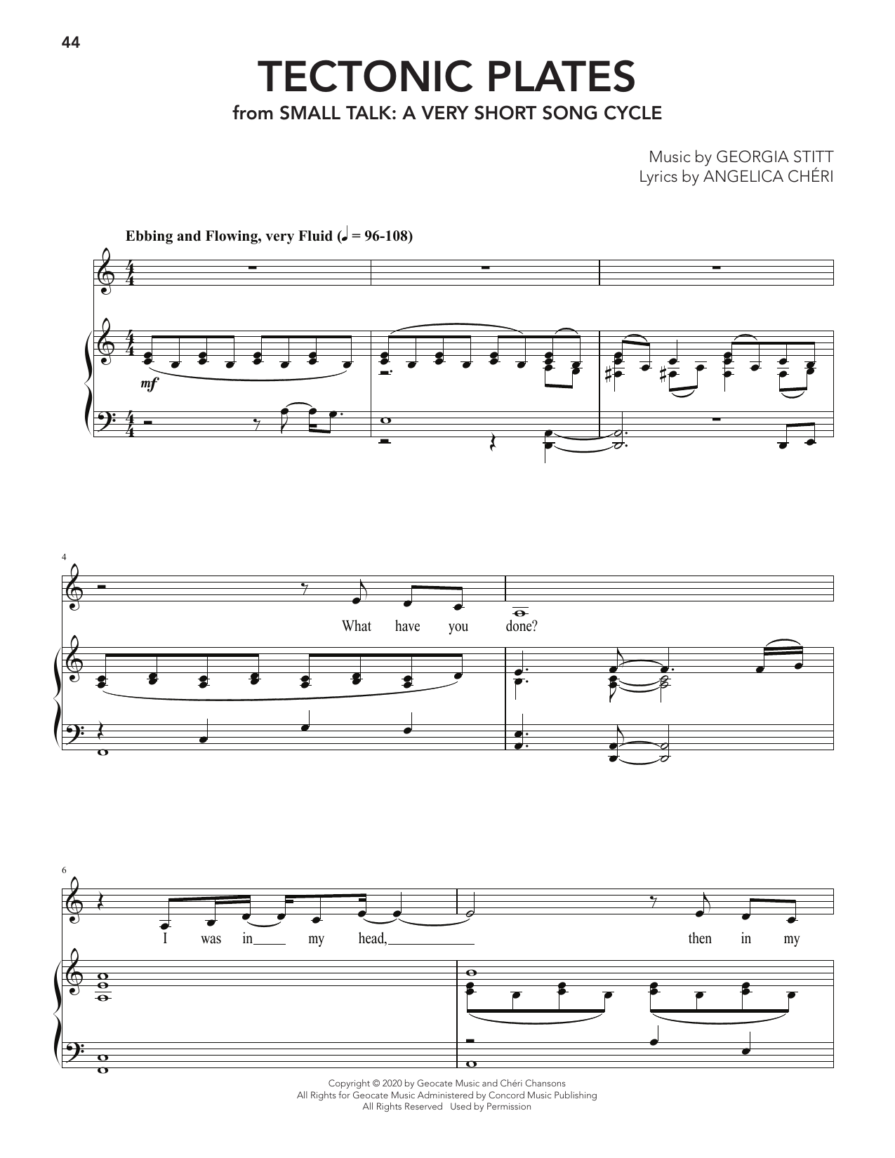 Georgia Stitt Tectonic Plates Sheet Music Notes & Chords for Piano & Vocal - Download or Print PDF