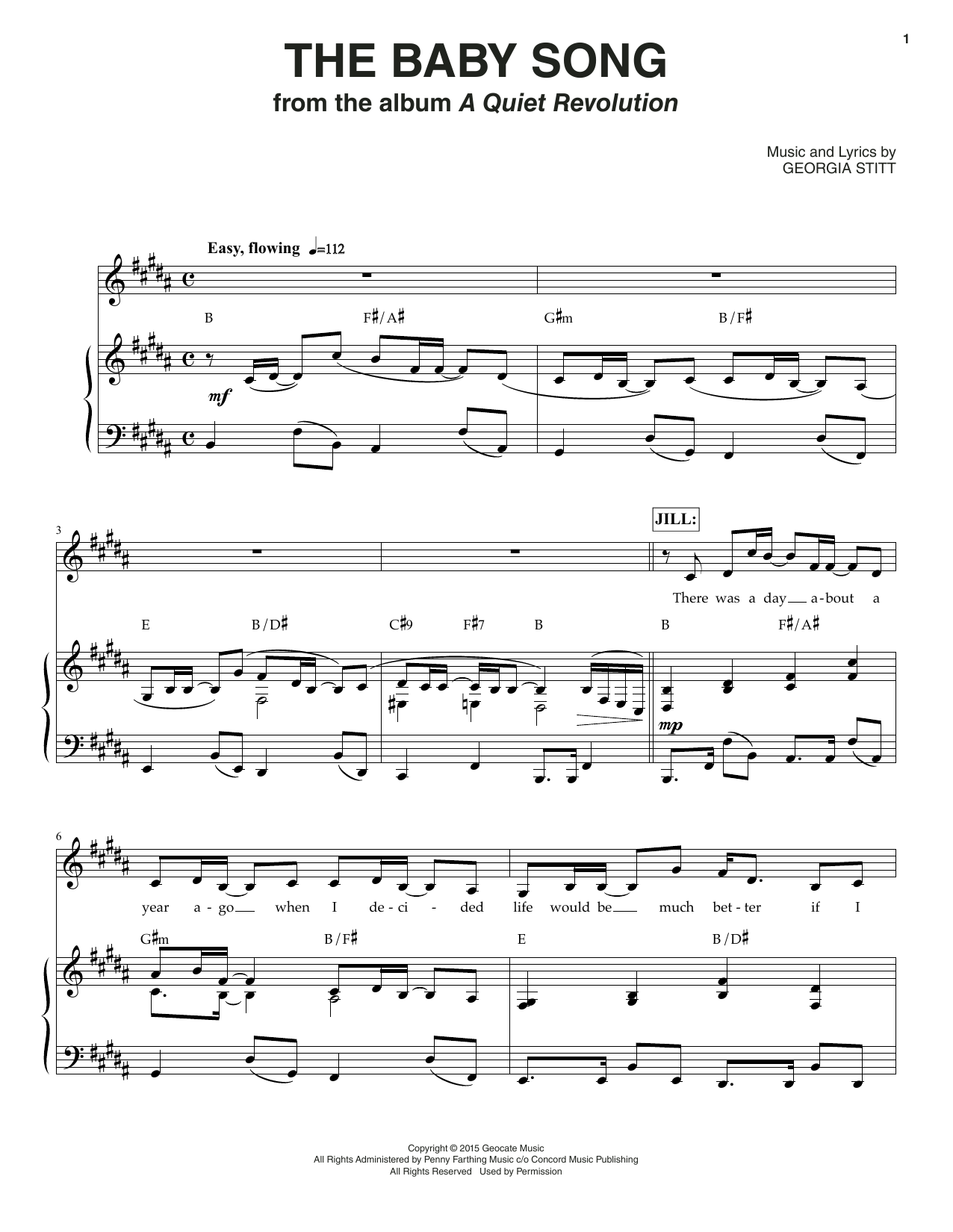 Georgia Stitt The Baby Song Sheet Music Notes & Chords for Piano & Vocal - Download or Print PDF